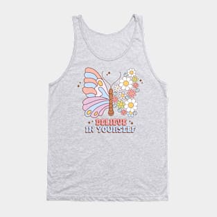 Believe In Yourself Groovy Butterfly Floral Tank Top